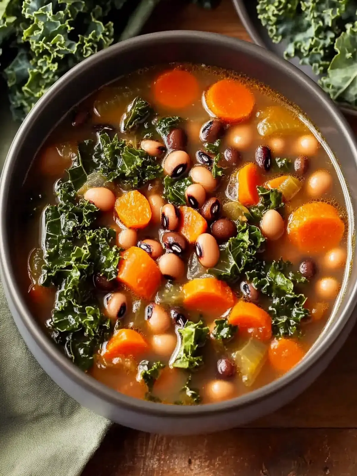 Black Eyed Peas and Kale Soup
