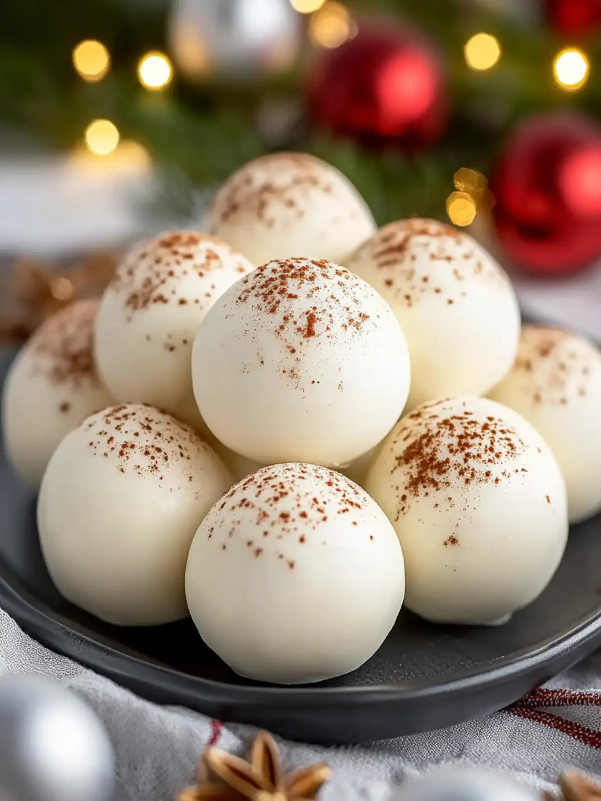 Sweet Eggnog Truffles