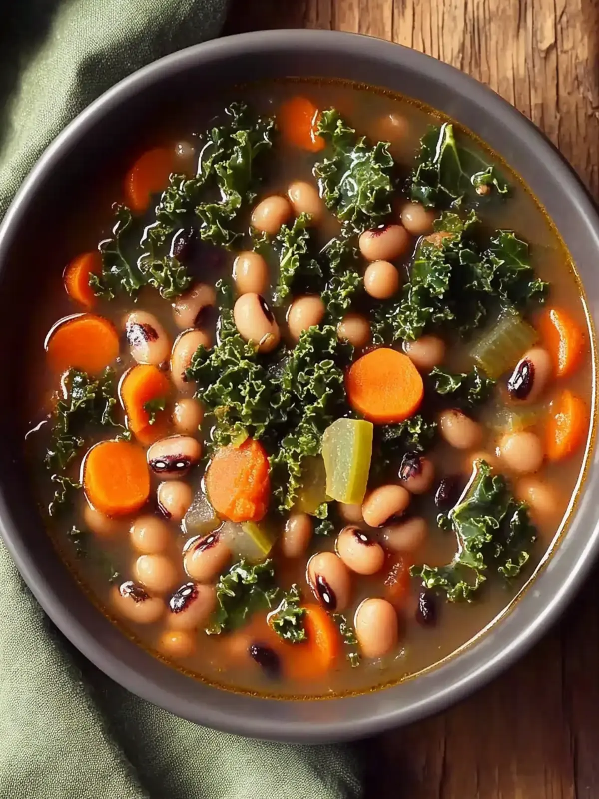 Black Eyed Peas and Kale Soup