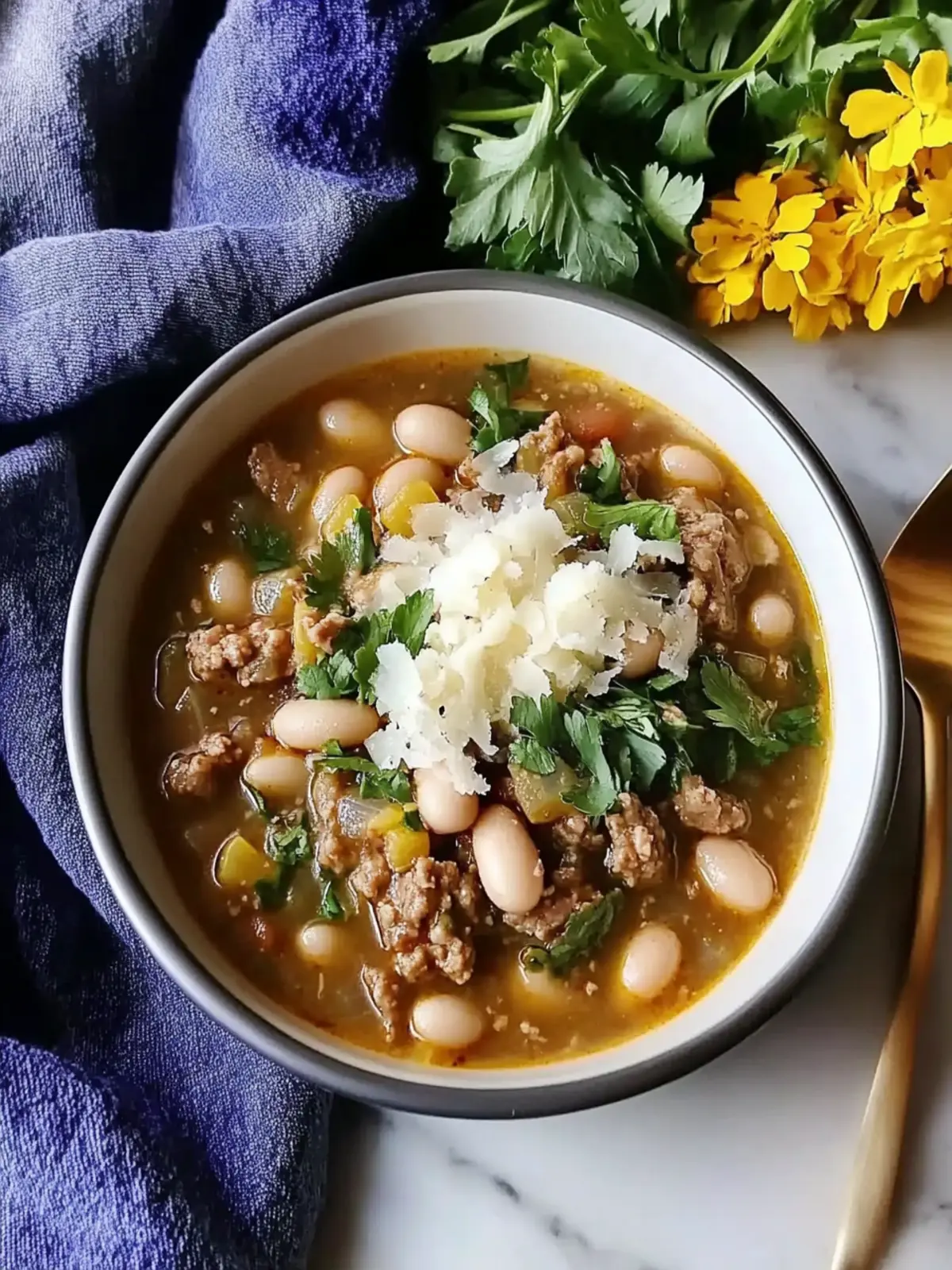 Classic White Bean Beef Chili