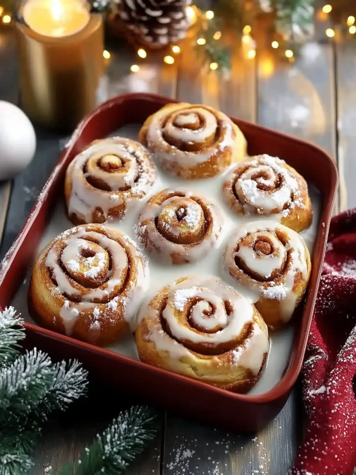 Festive Eggnog Cinnamon Rolls