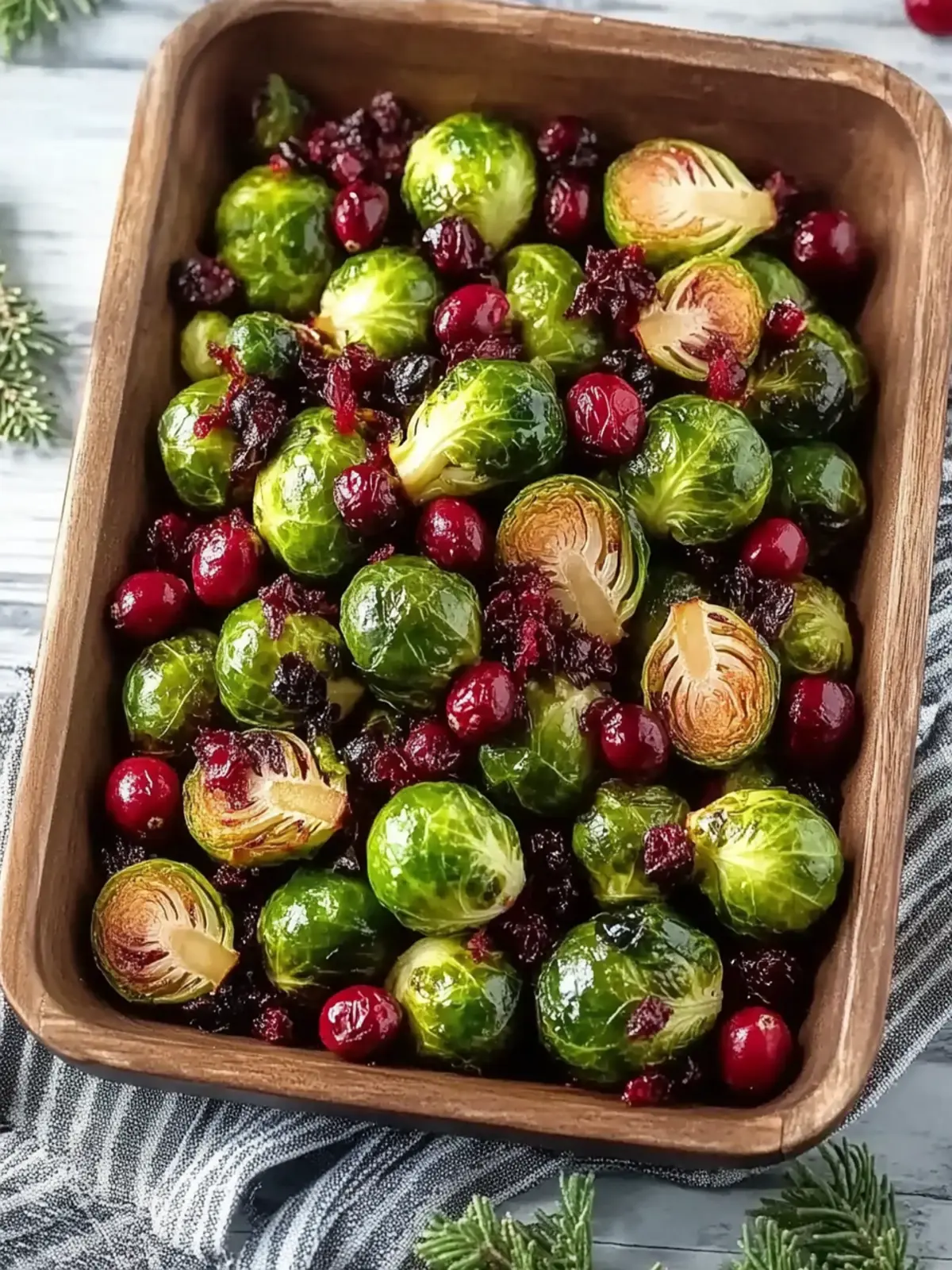 Roasted Brussels Sprouts with Cranberries