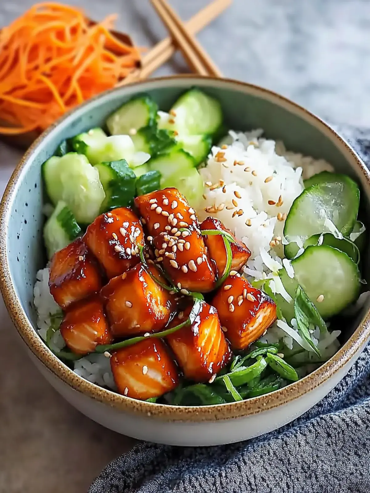 Honey Garlic Salmon Bowl