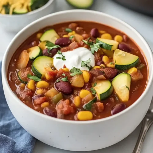 Chunky Crockpot Zucchini Chili