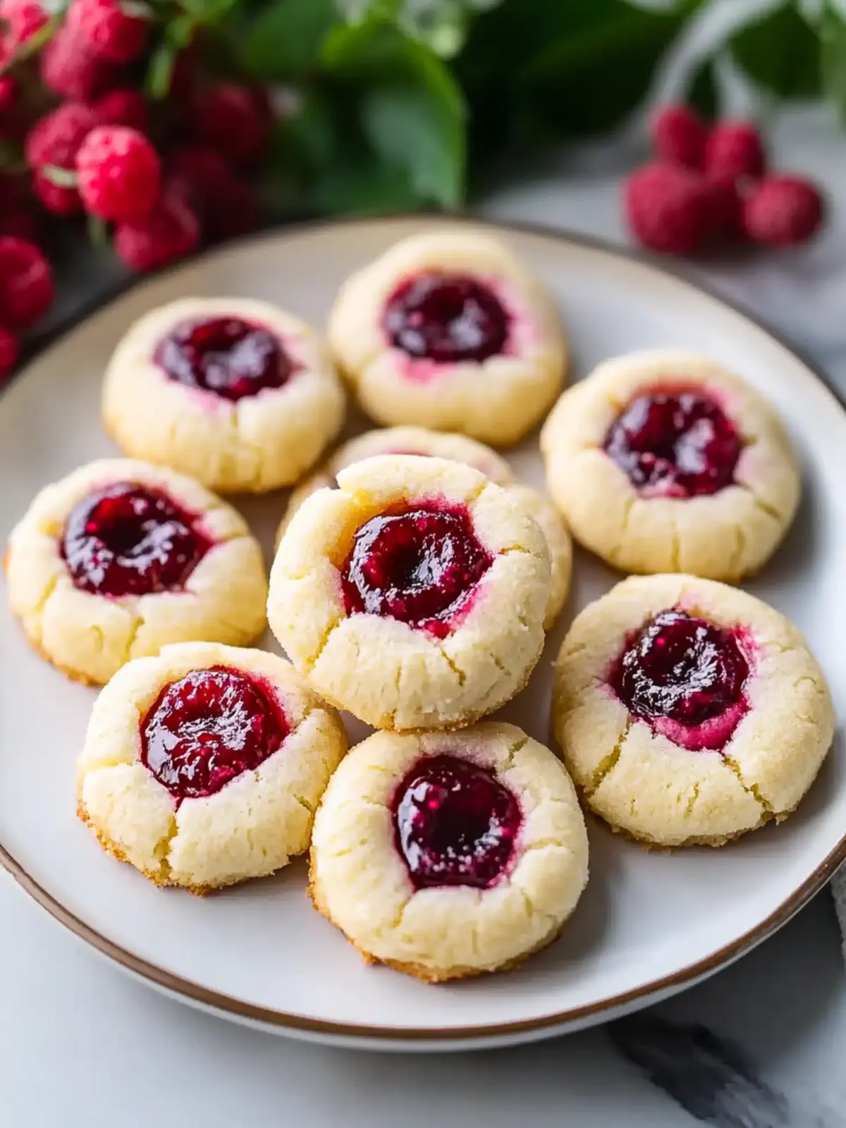 Jammy Cream Cheese Thumbprint Cookies