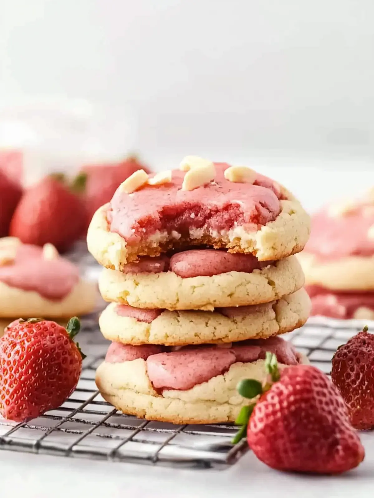 Creamy Strawberry Cheesecake Cookies