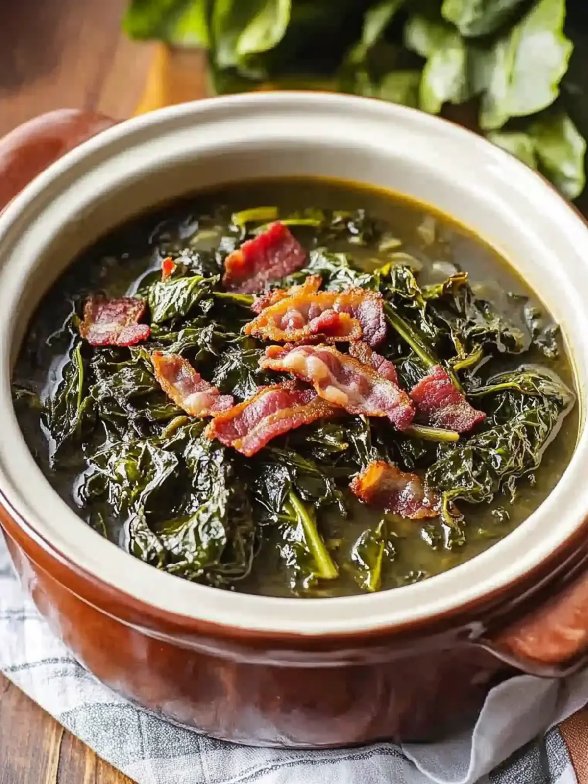 Crock Pot Collard Greens with Bacon