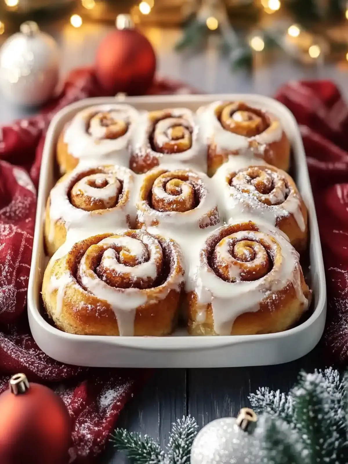 Festive Eggnog Cinnamon Rolls