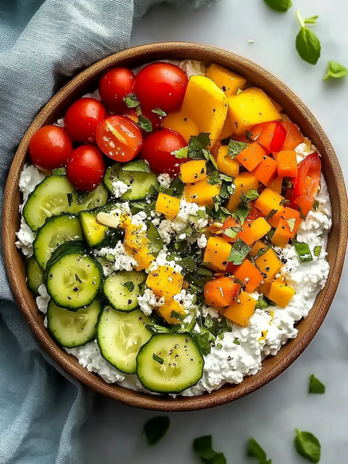 Veggie Savory Cottage Cheese Bowl
