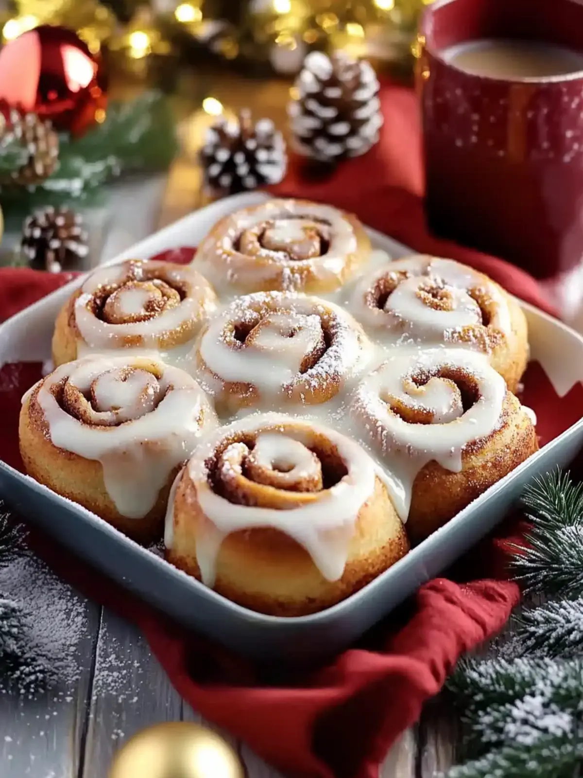 Festive Eggnog Cinnamon Rolls