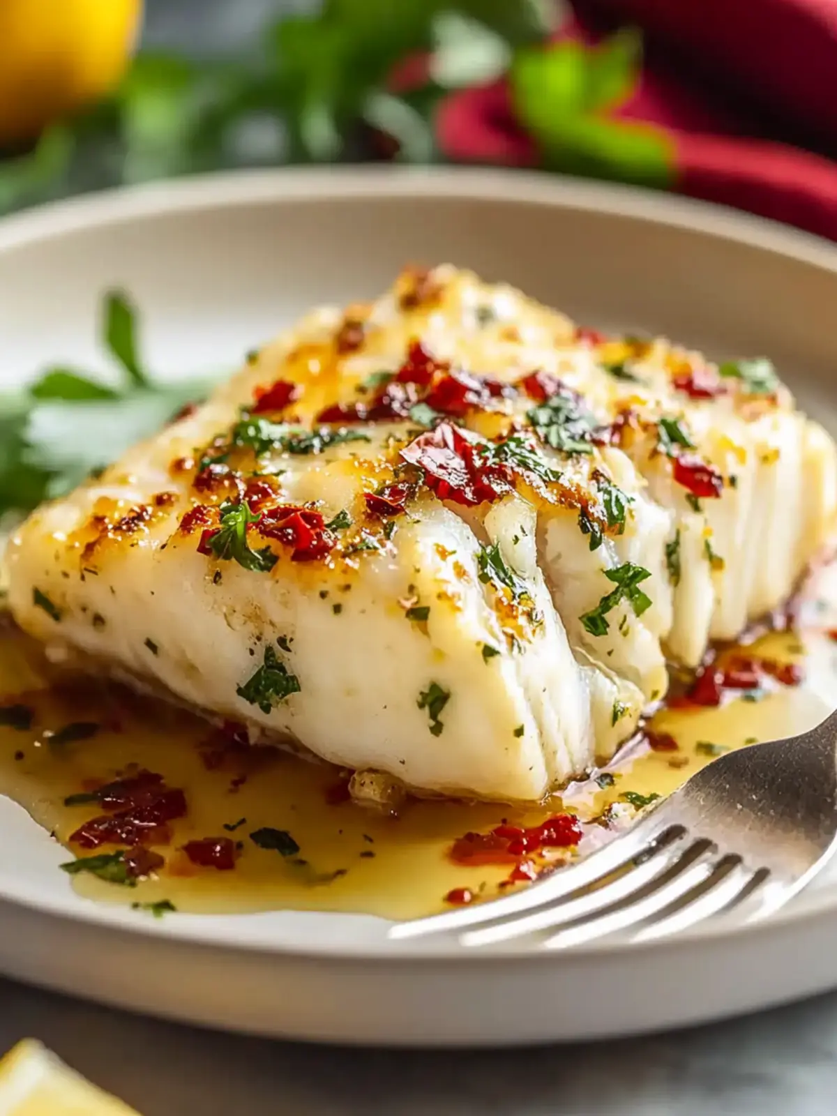 Tender Mediterranean Baked Halibut