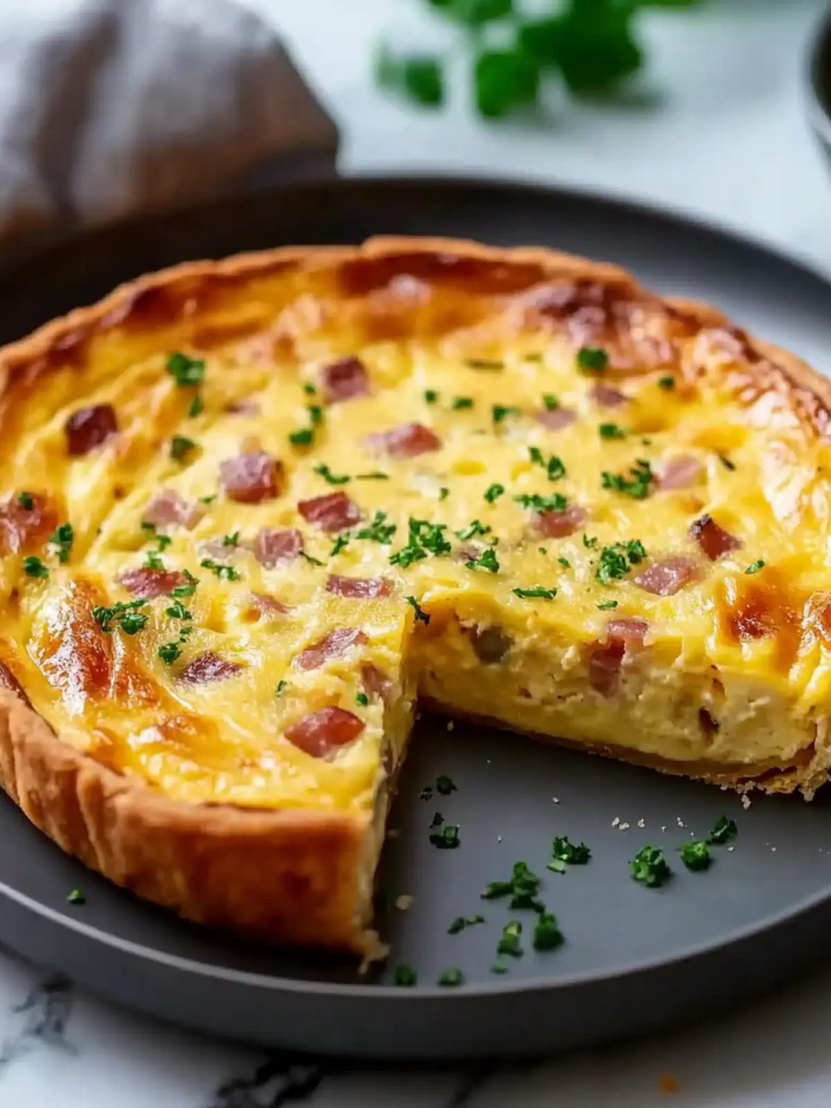 Cheesy Crustless Quiche Lorraine