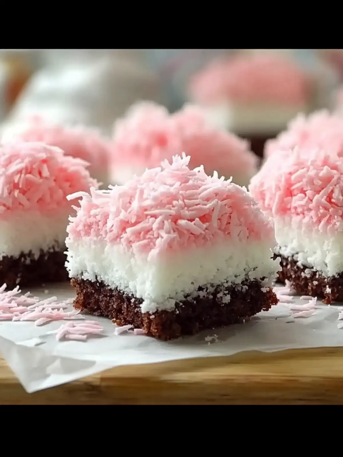 Pink Coconut Snowball Cake Bars