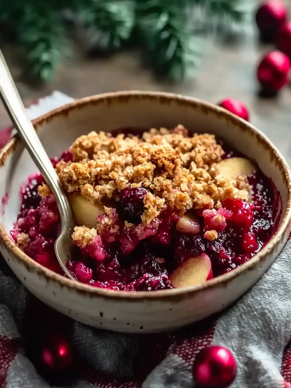 Quick Cranberry Apple Crisp