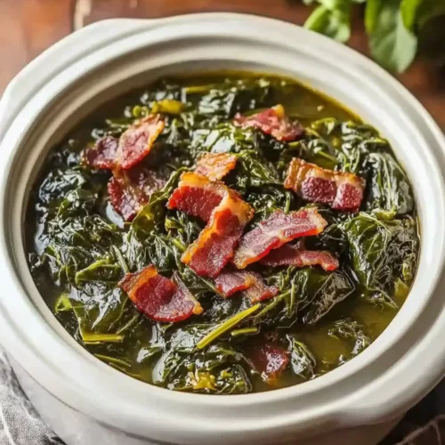 Crock Pot Collard Greens with Bacon