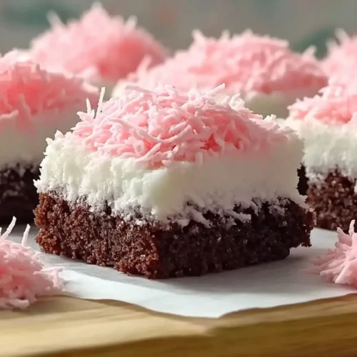 Pink Coconut Snowball Cake Bars