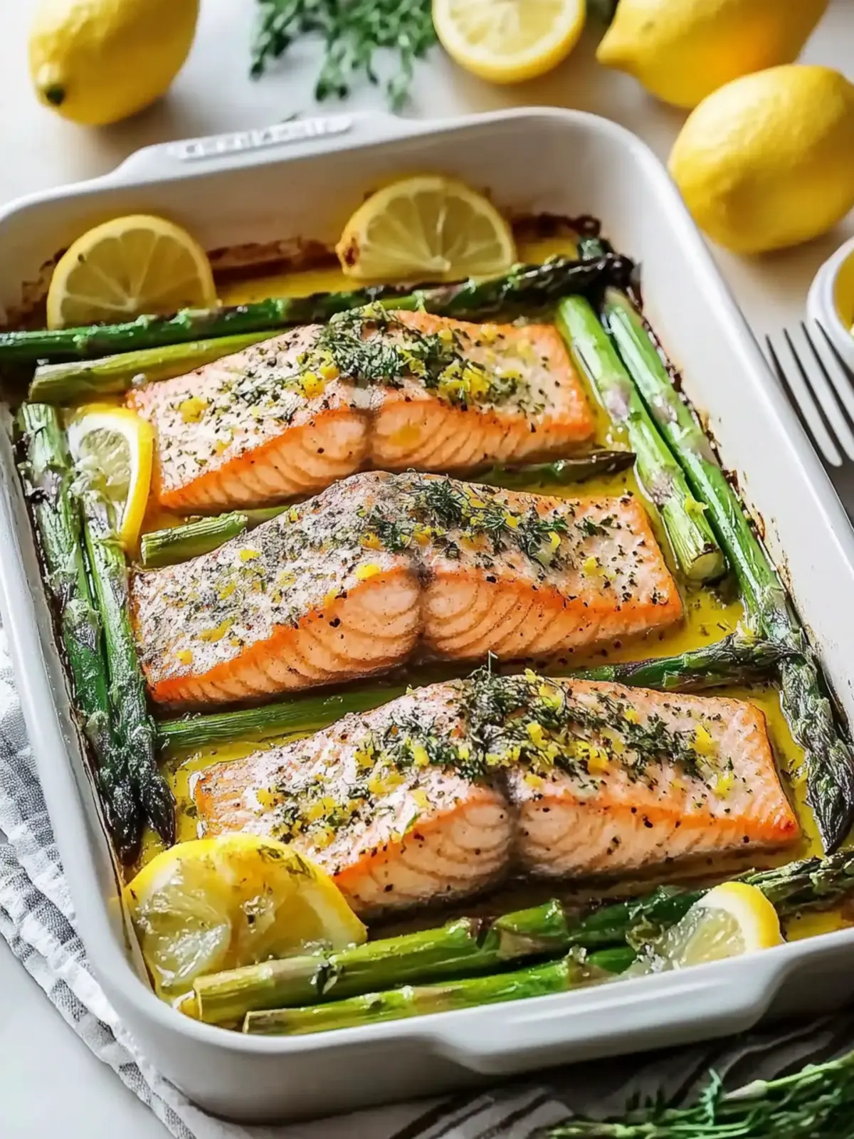 Baked Lemon Herb Salmon with Asparagus