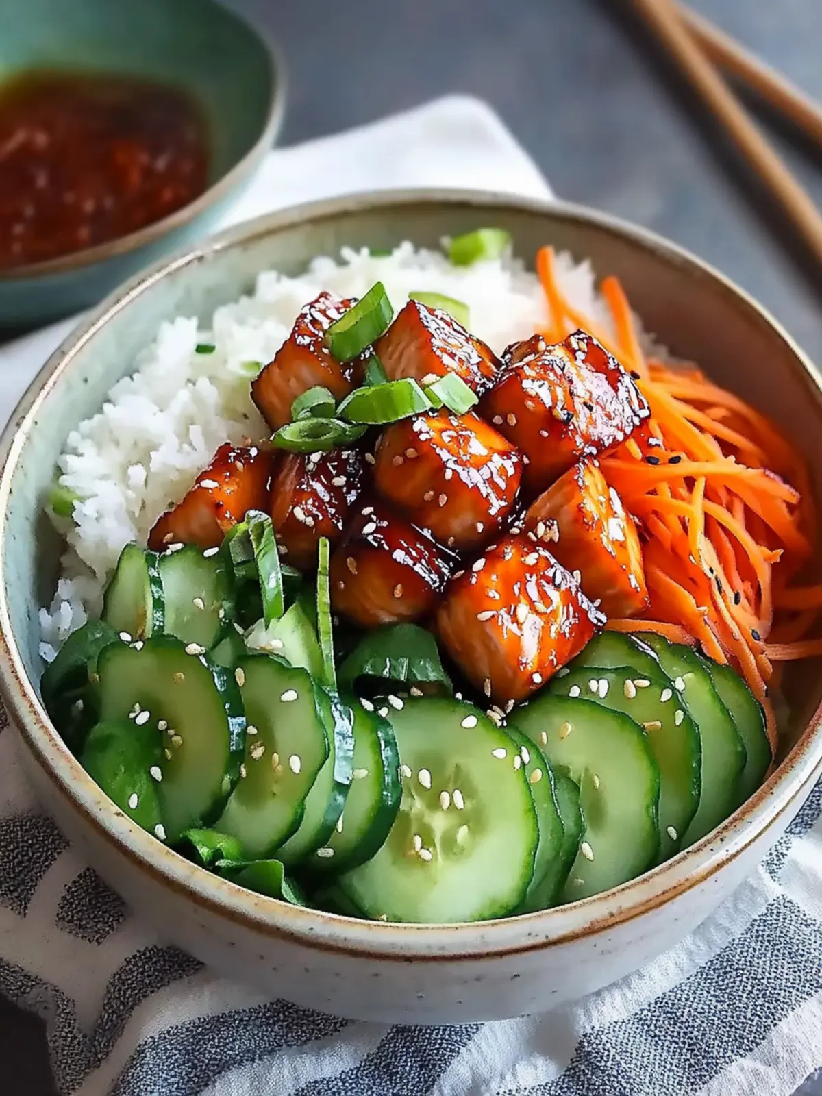 Honey Garlic Salmon Bowl