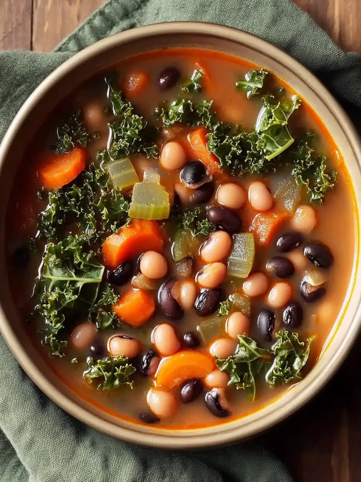 Black Eyed Peas and Kale Soup