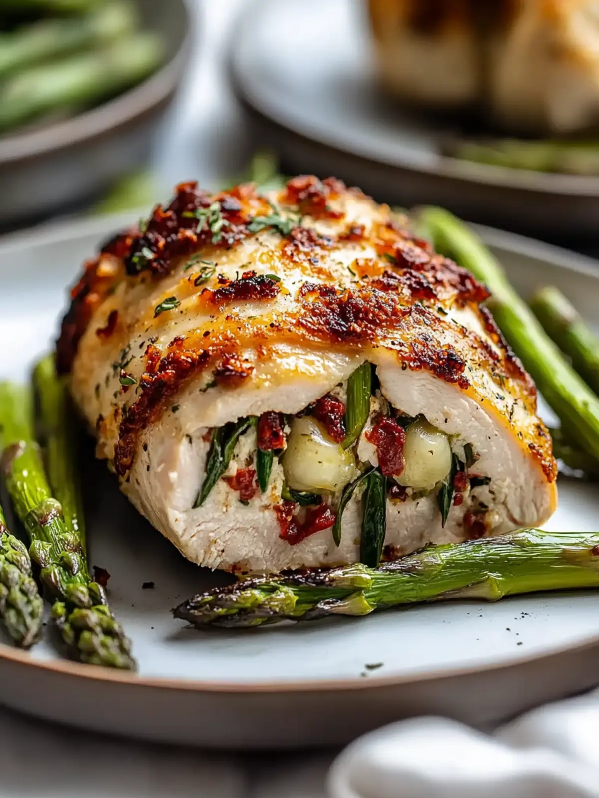 Stuffed Chicken Breast with Asparagus