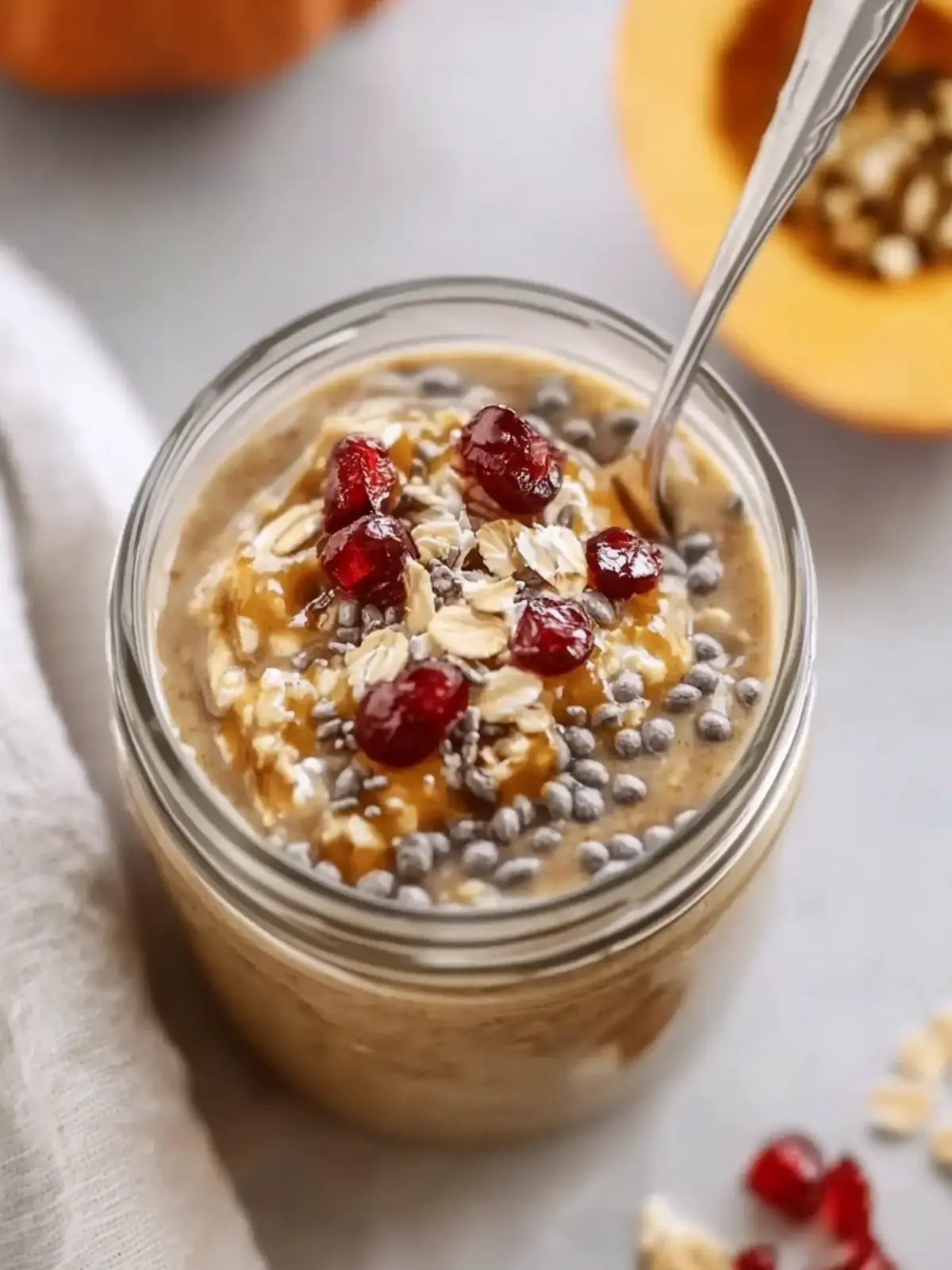 High Protein Pumpkin Overnight Oats
