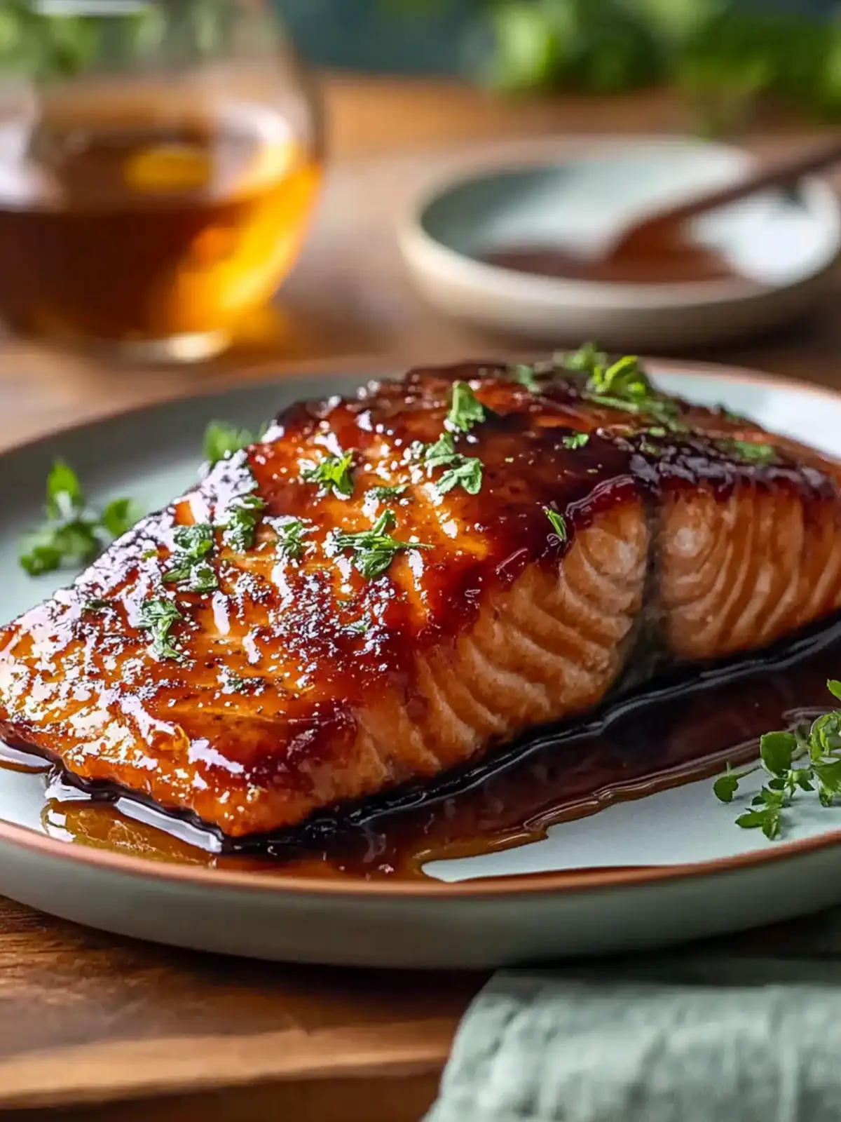 Baked Bourbon Glazed Salmon