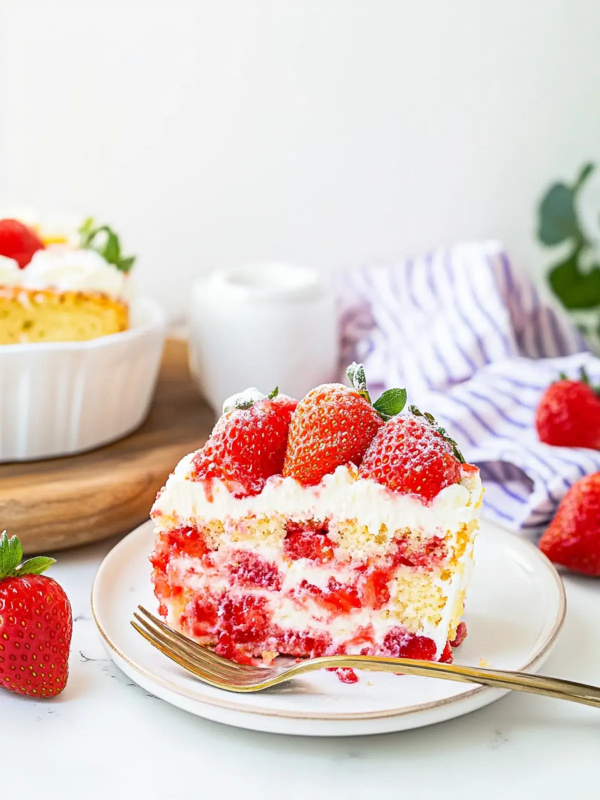 Strawberry Earthquake Cake