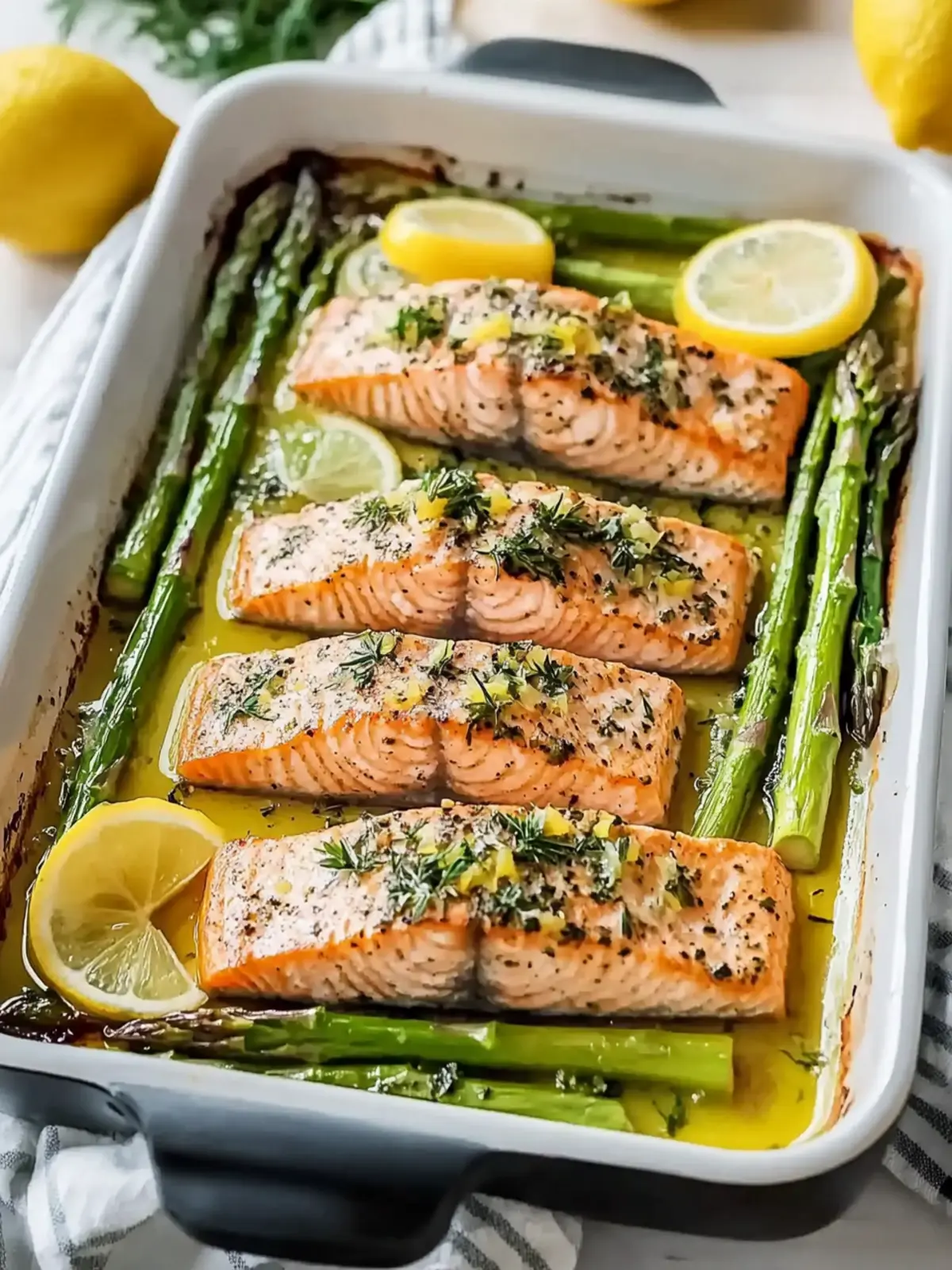 Baked Lemon Herb Salmon with Asparagus