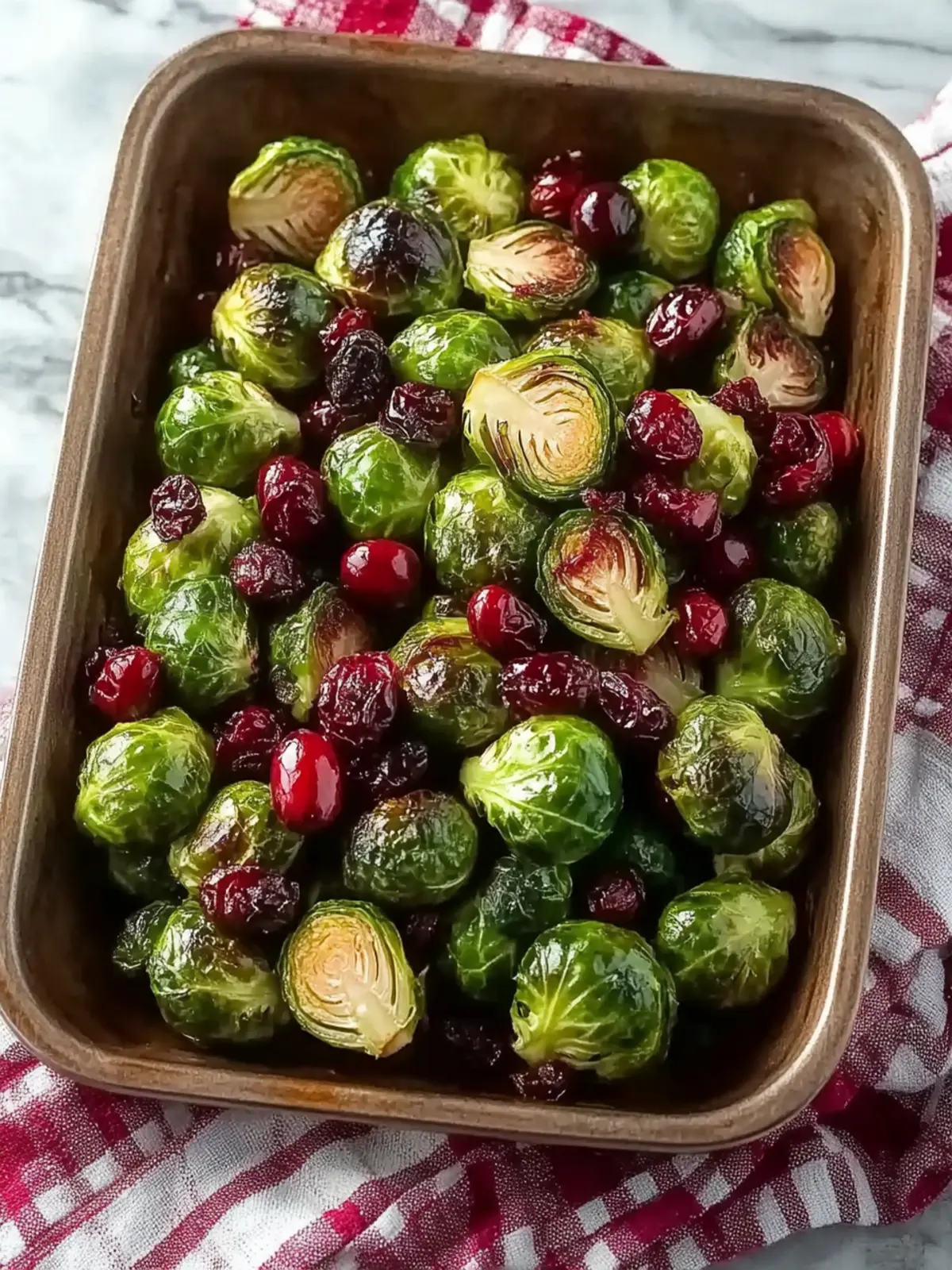 Roasted Brussels Sprouts with Cranberries