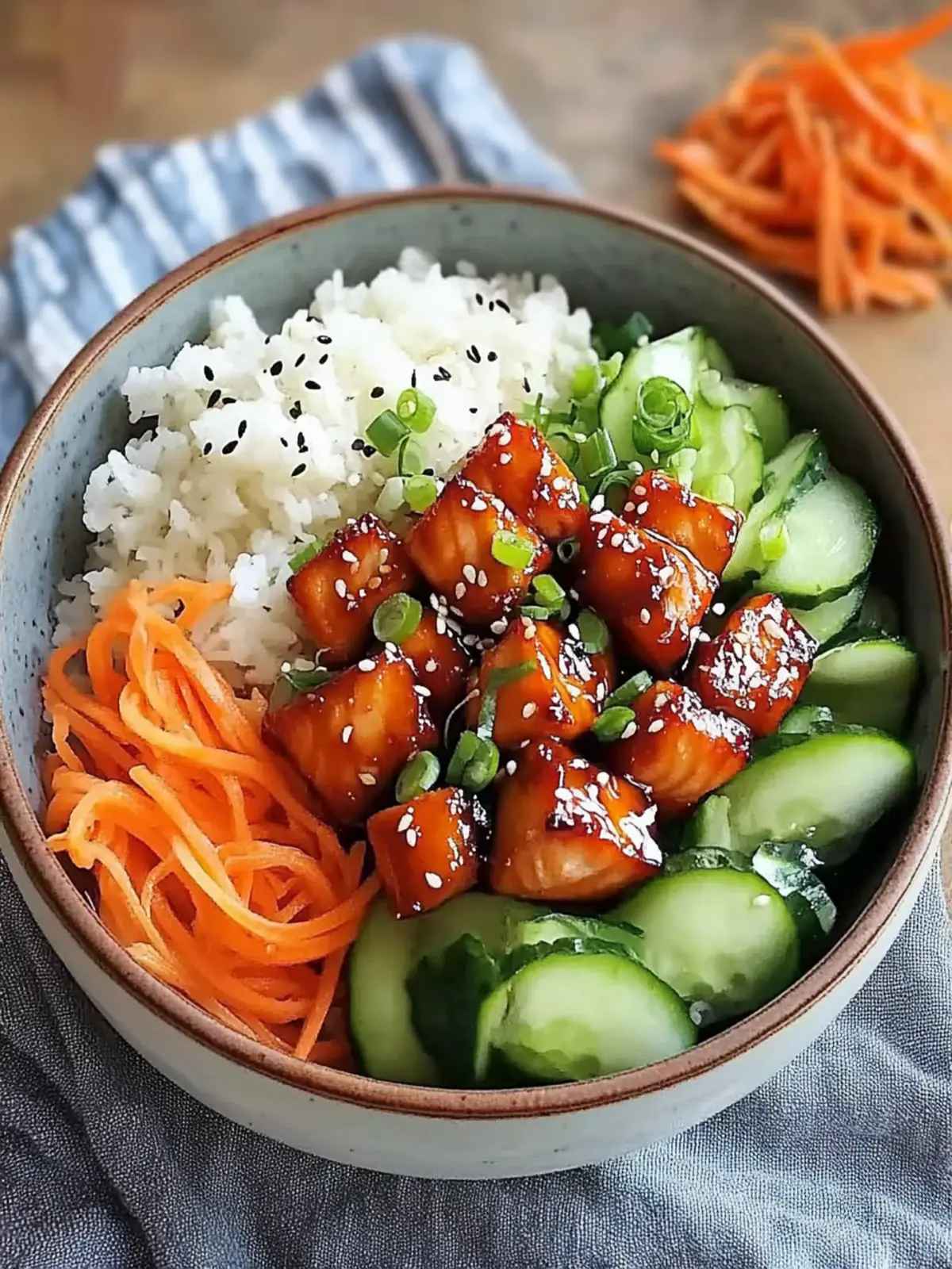 Honey Garlic Salmon Bowl