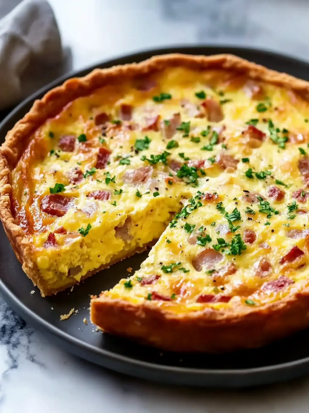 Cheesy Crustless Quiche Lorraine