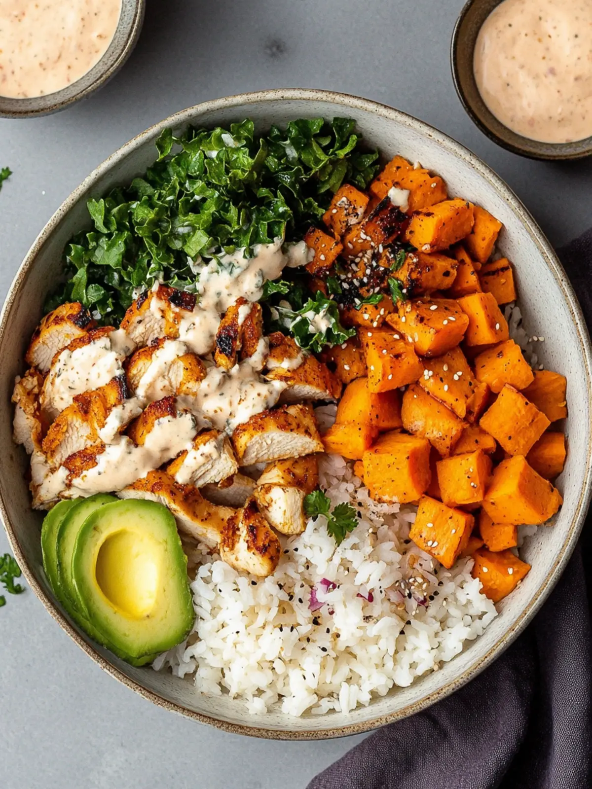 Healthy Chicken & Sweet Potato Rice Bowl