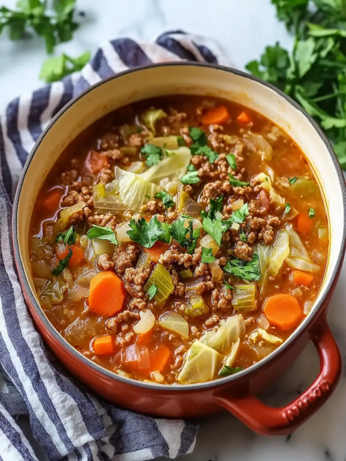 One-Pot Ground Beef and Cabbage Soup