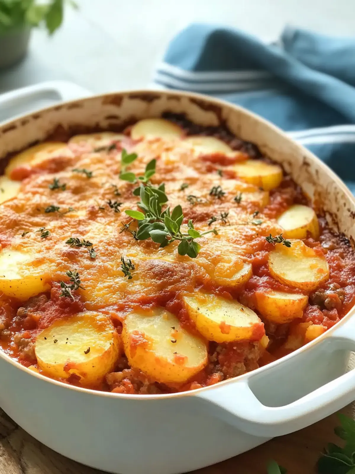 Best Hamburger and Potato Casserole with Tomato Soup