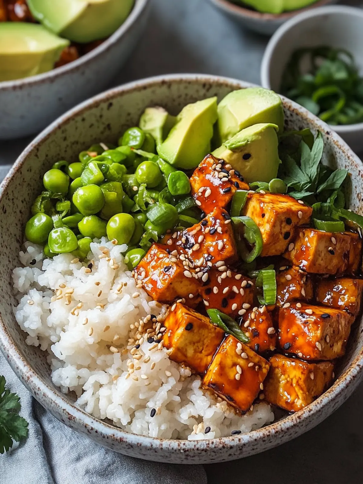 Sticky Tofu Bowls
