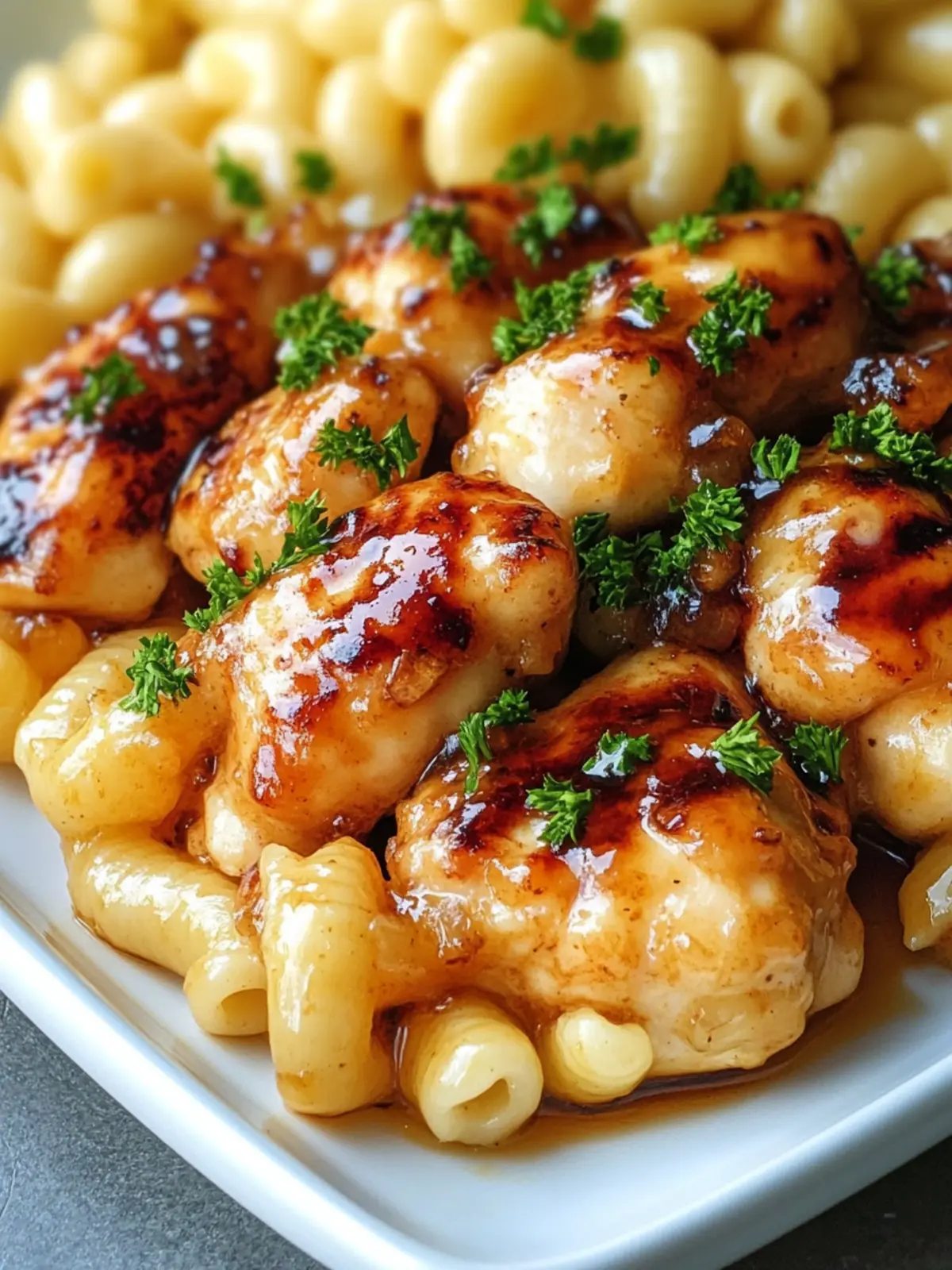 Protein-Packed Honey Garlic Chicken with Cheesy Mac