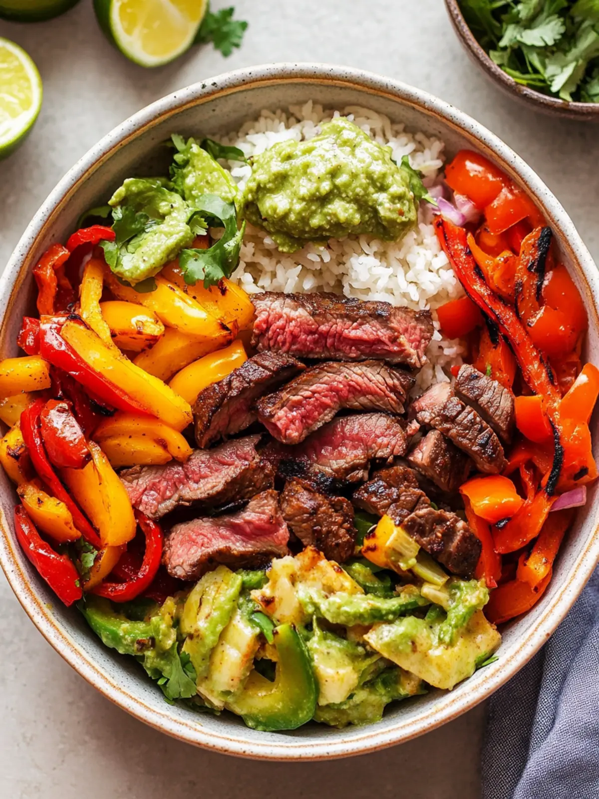 Healthy Low Carb Steak Fajita Bowl Recipe