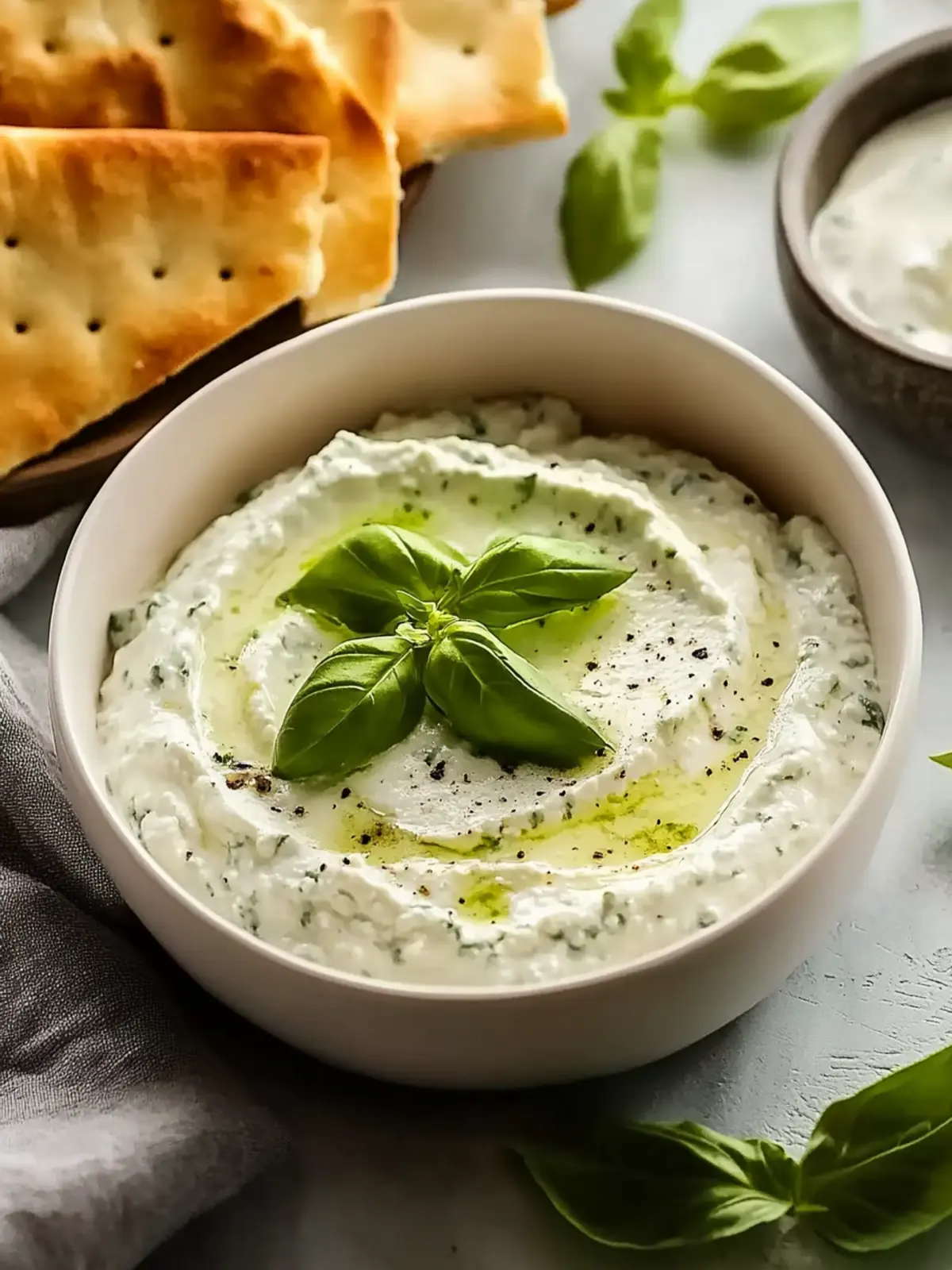 Basil Cottage Cheese Dip