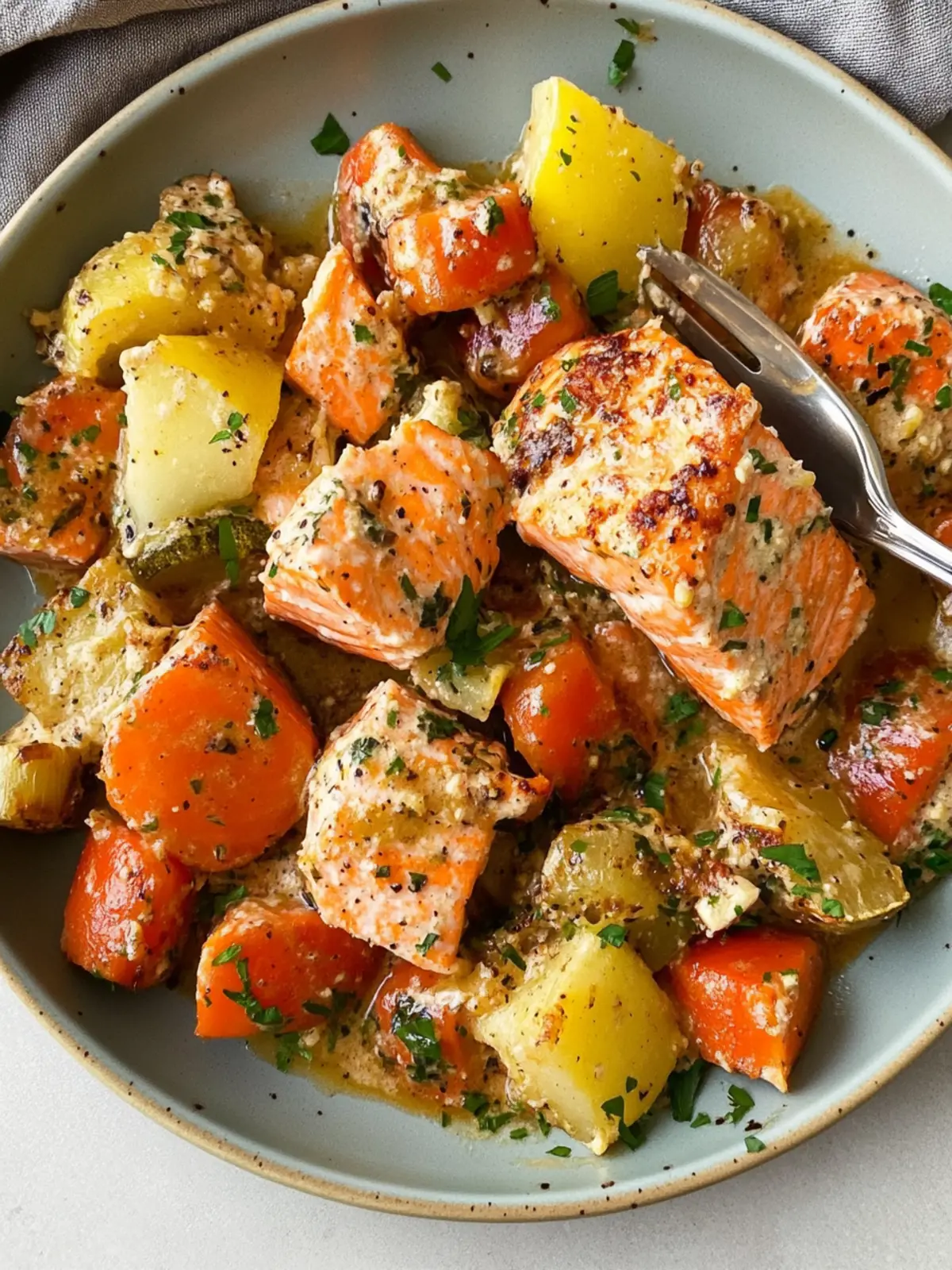 Honey Mustard Salmon & Veggies Sheet‑Pan recipe