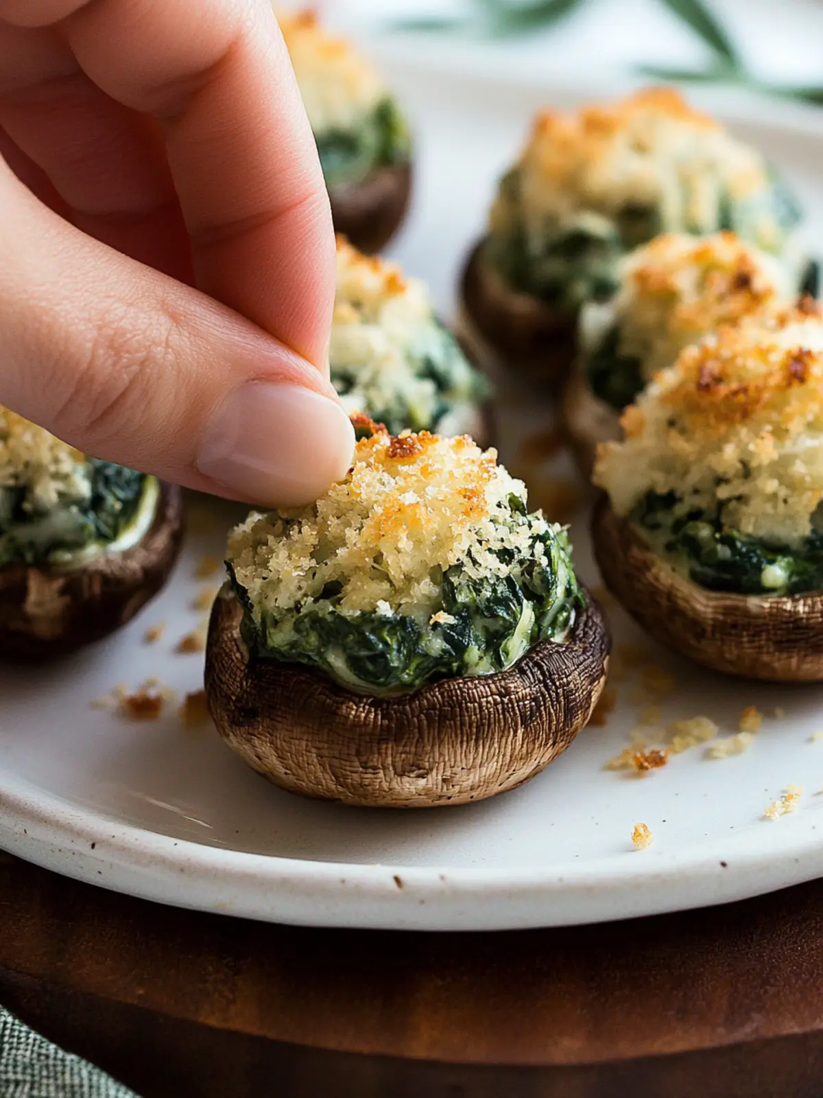 Spinach Stuffed Mushrooms