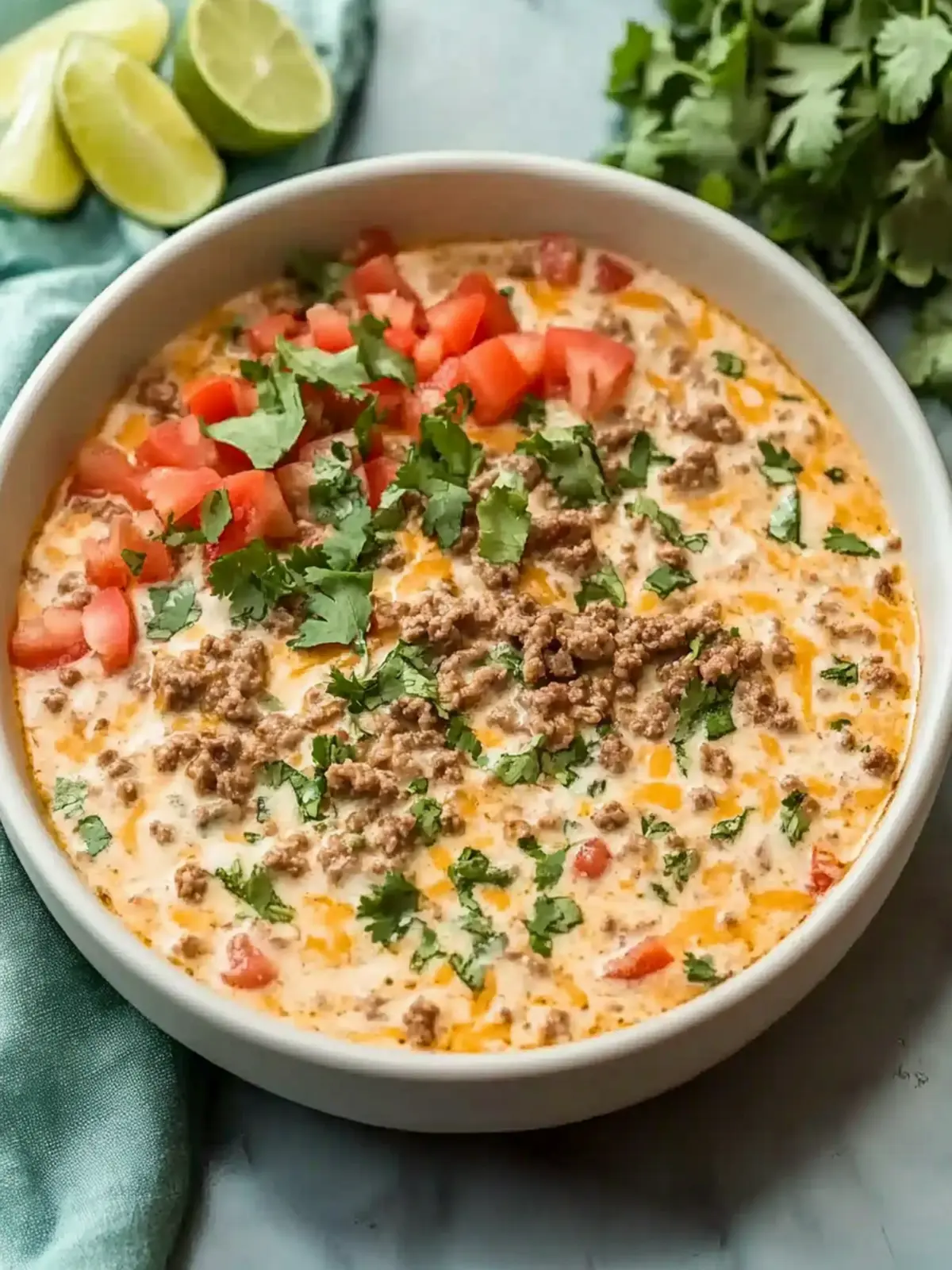 Simple Keto Rotel Dip with Ground Beef