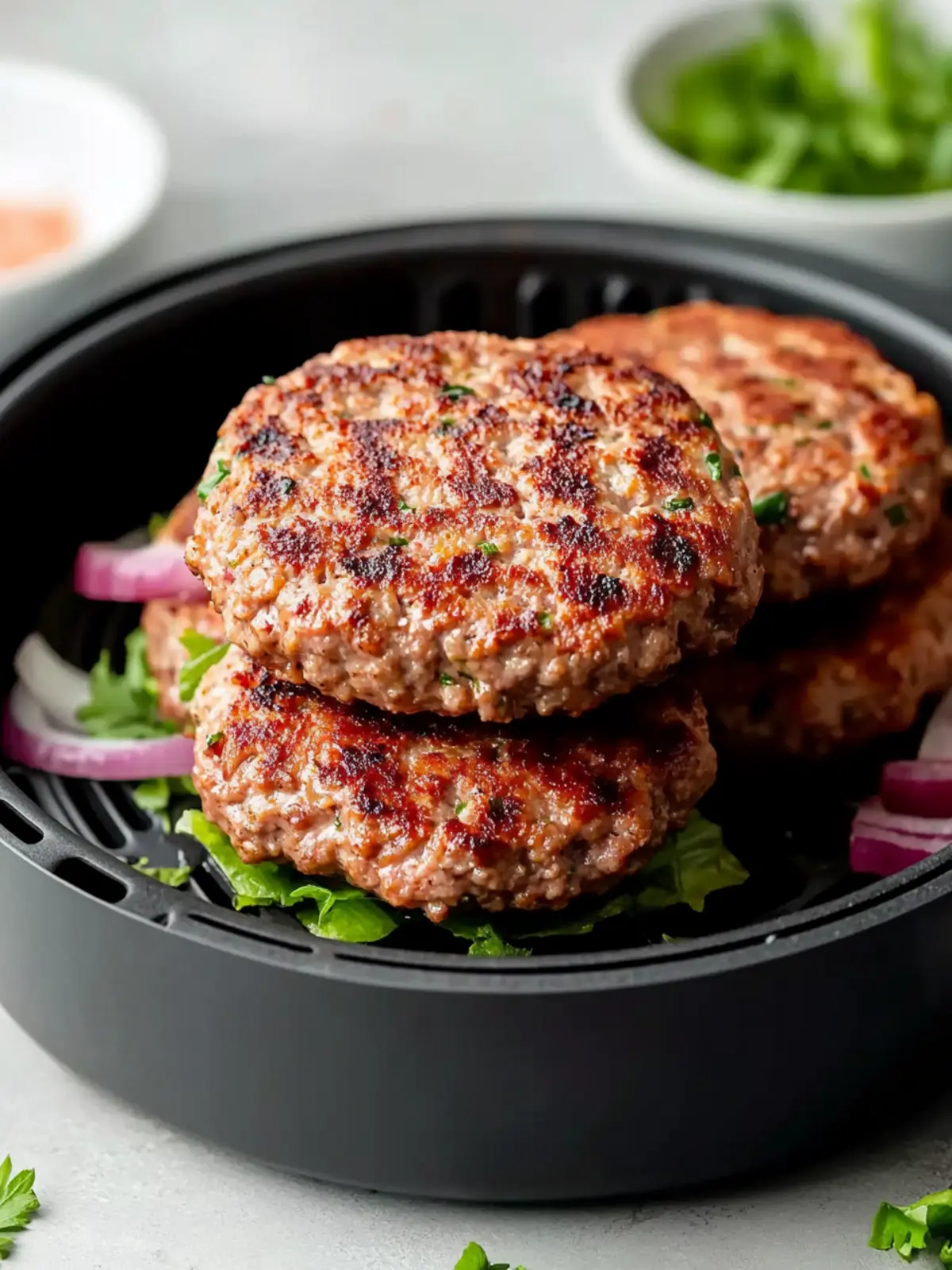 20-Minute Air Fryer Ground Turkey Burgers