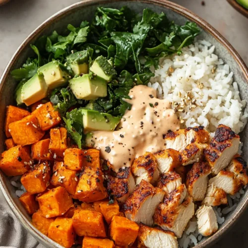 Healthy Chicken & Sweet Potato Rice Bowl