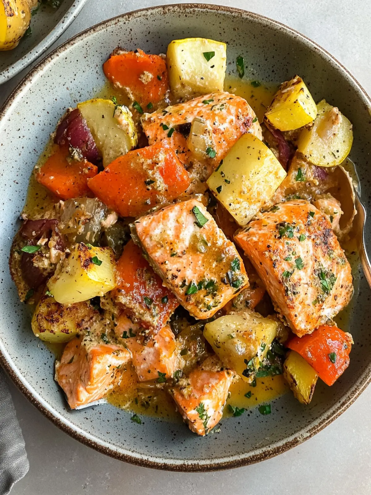 Honey Mustard Salmon & Veggies Sheet‑Pan recipe