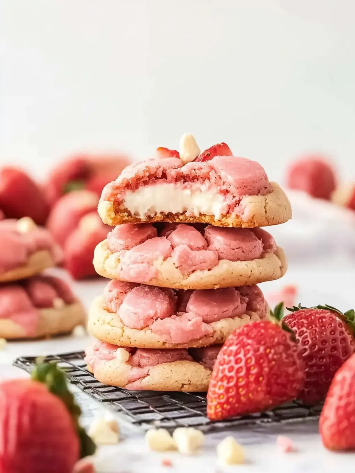 Creamy Strawberry Cheesecake Cookies