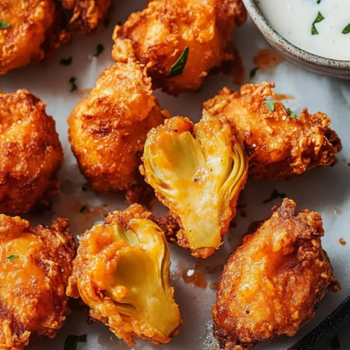 Fried Buffalo Artichoke Hearts