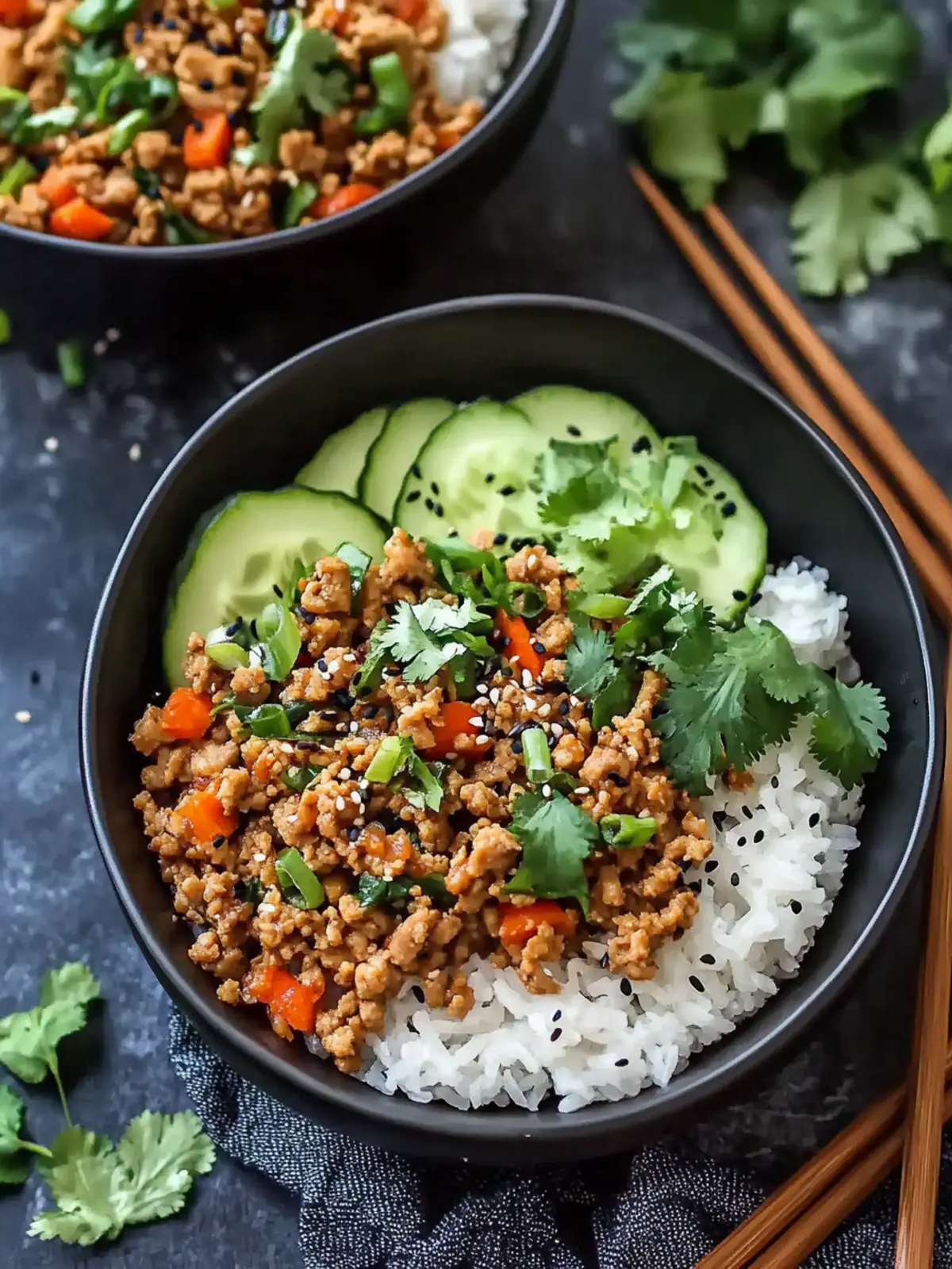 Asian Ground Turkey Bowls