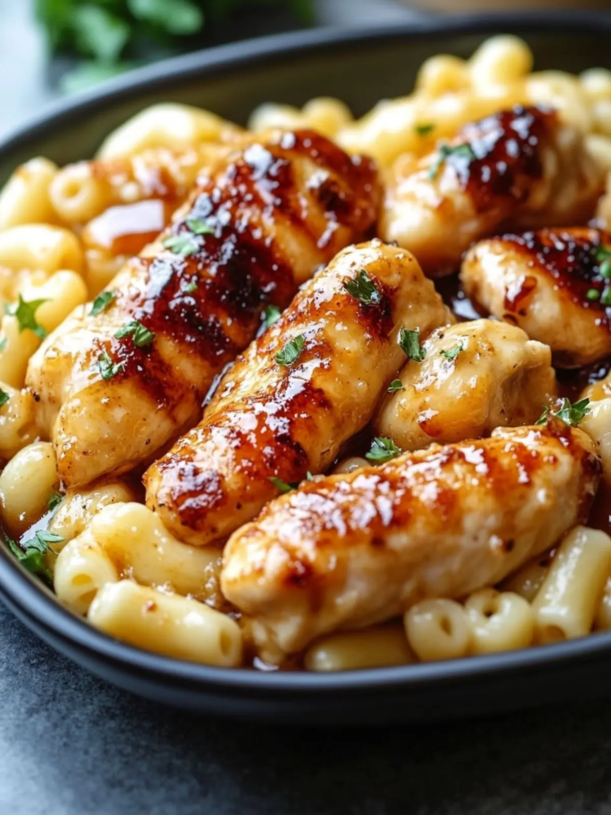 Protein-Packed Honey Garlic Chicken with Cheesy Mac