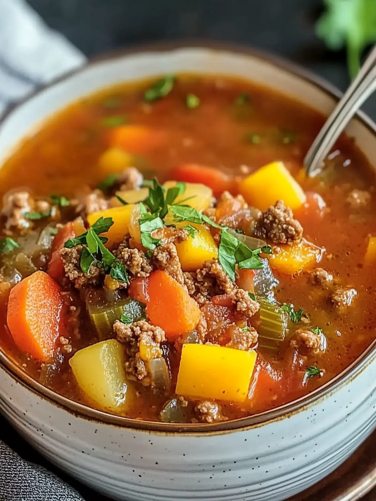 Classic Crockpot Ground Beef Soup