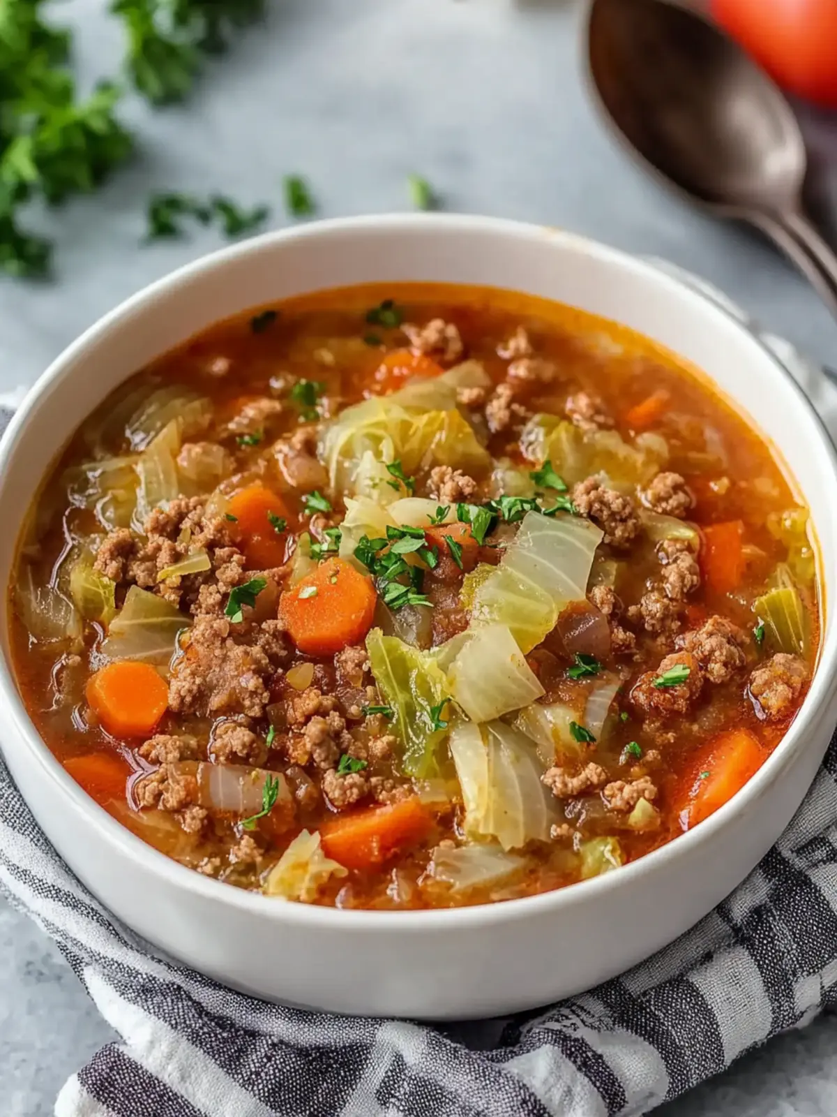 One-Pot Ground Beef and Cabbage Soup